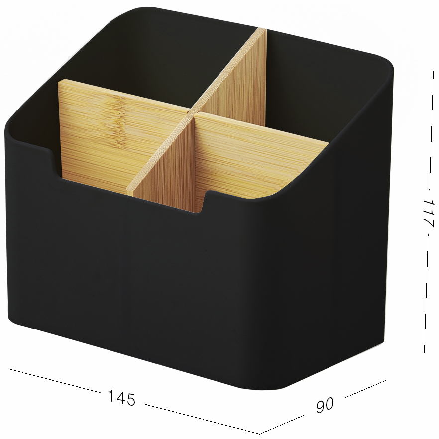 Органайзер для мелочей МВМ My Home Scandinavia 14.5х9х11.7 см черный (FH-47 BLACK/WOOD) - фото 6