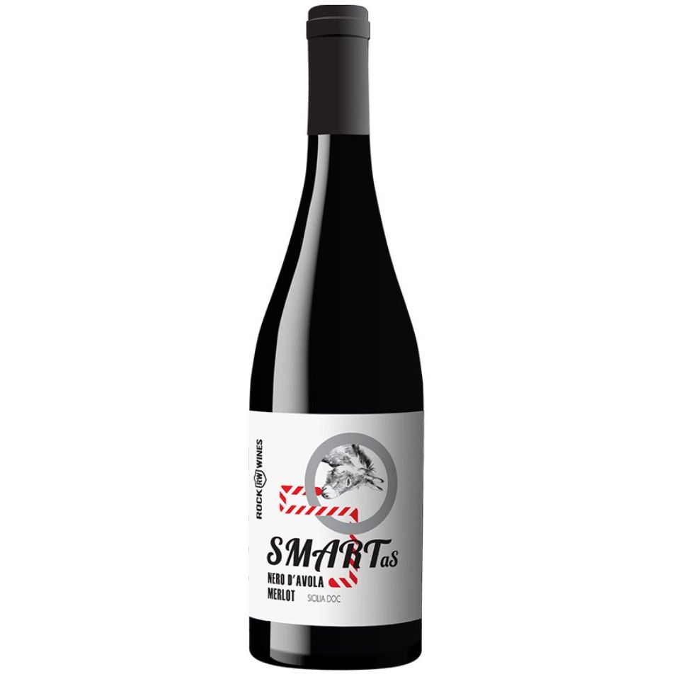 Вино Rock Wines Smart As Sicilia DOC Nero d'Avola Merlot, червоне, сухе, 0,75 л - фото 1