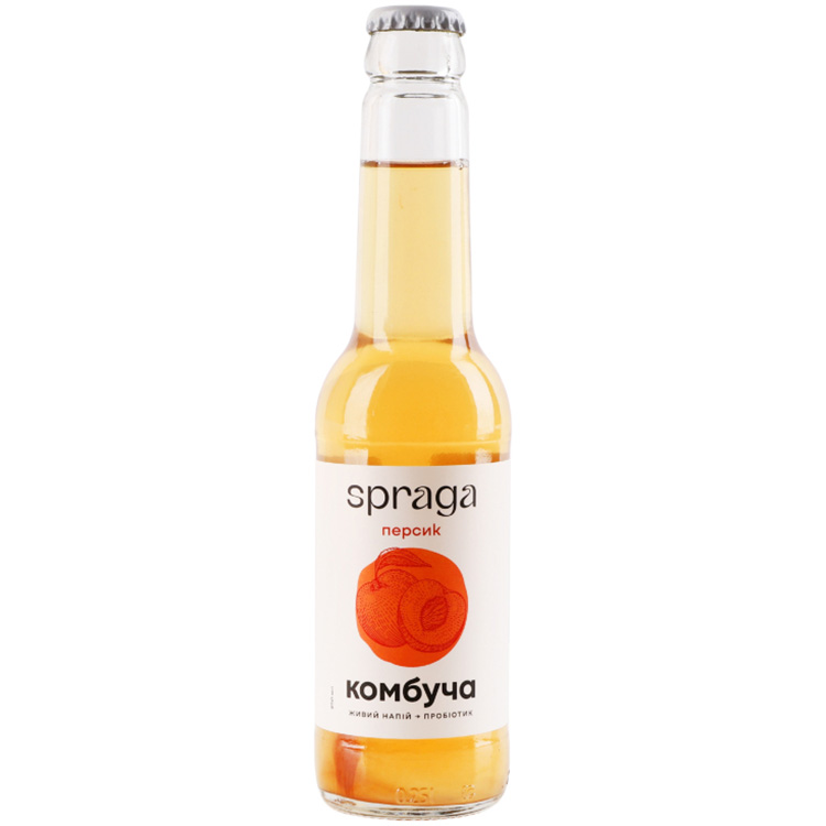 Напиток Spraga Комбуча Персик слабогазированный 250 мл (941482) - фото 1