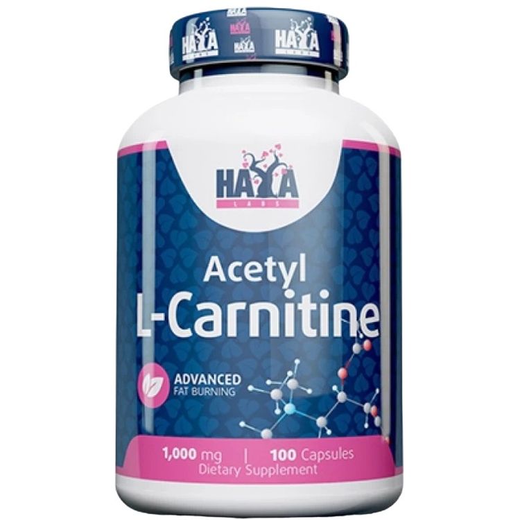 Харчова добавка Л-карнітин Ацетил Haya Labs Acetyl L-Carnitine 1000 мг 100 капсул - фото 1