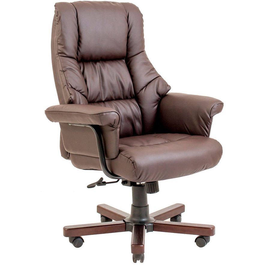 Кресло офисное Richman Конгрес Вуд M-2 Широкий Anyfix Wide Кожа Люкс коричневый (RCM-1049) - фото 1