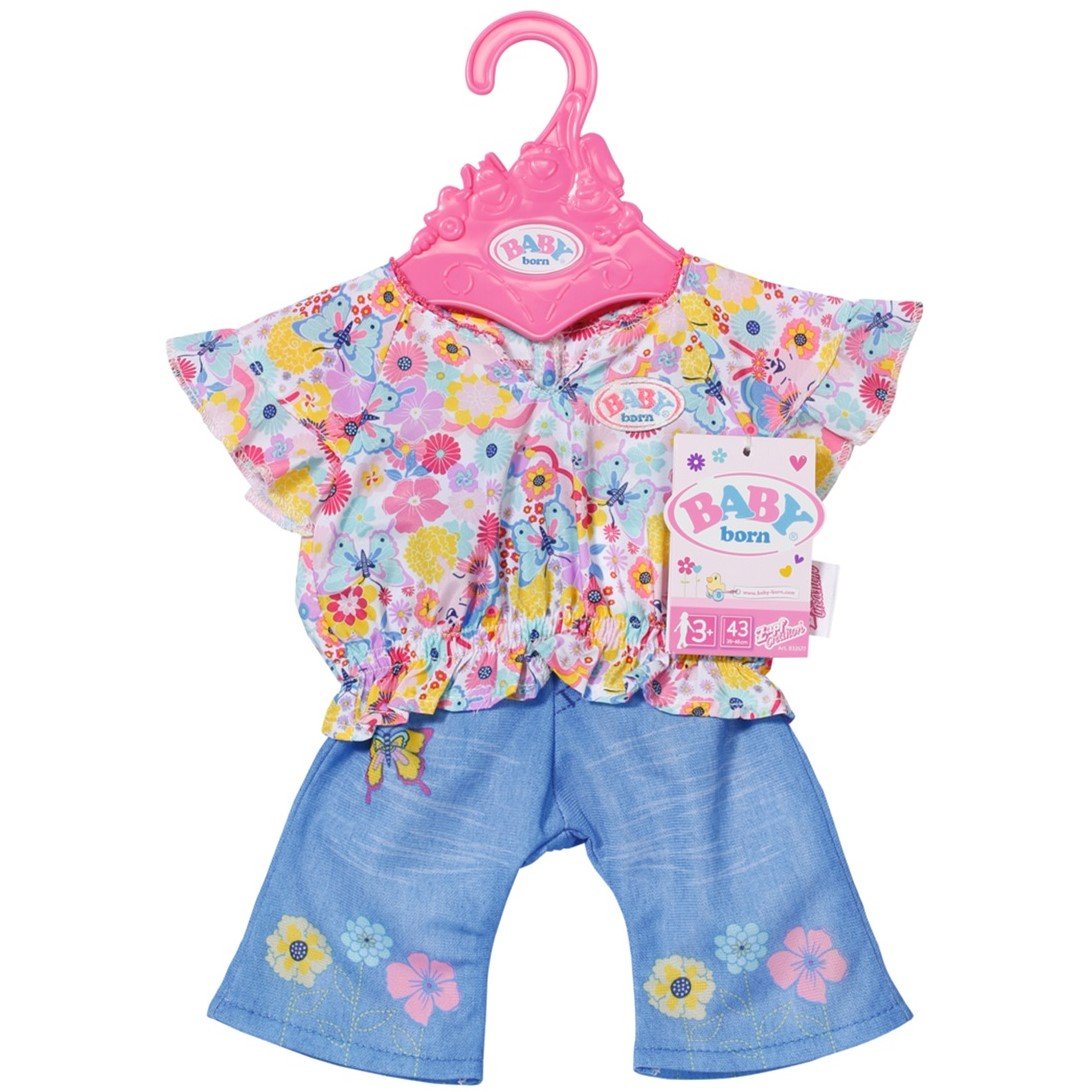 Одежда для куклы Baby Born Цветочный джинс 43 см (832677) - фото 1
