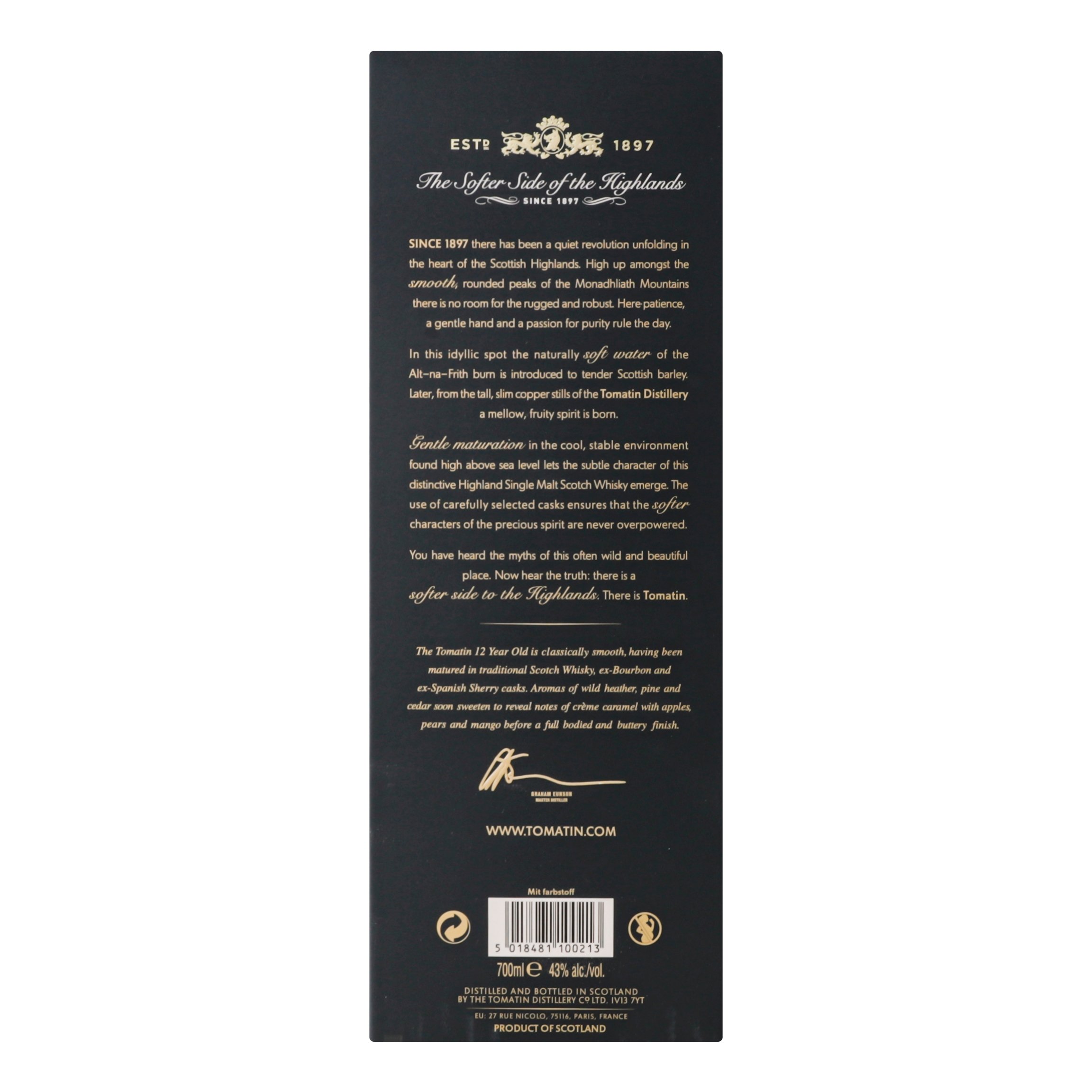 Віски Tomatin 12 yо Single Malt Scotch Whisky 43% 0.7 л - фото 3