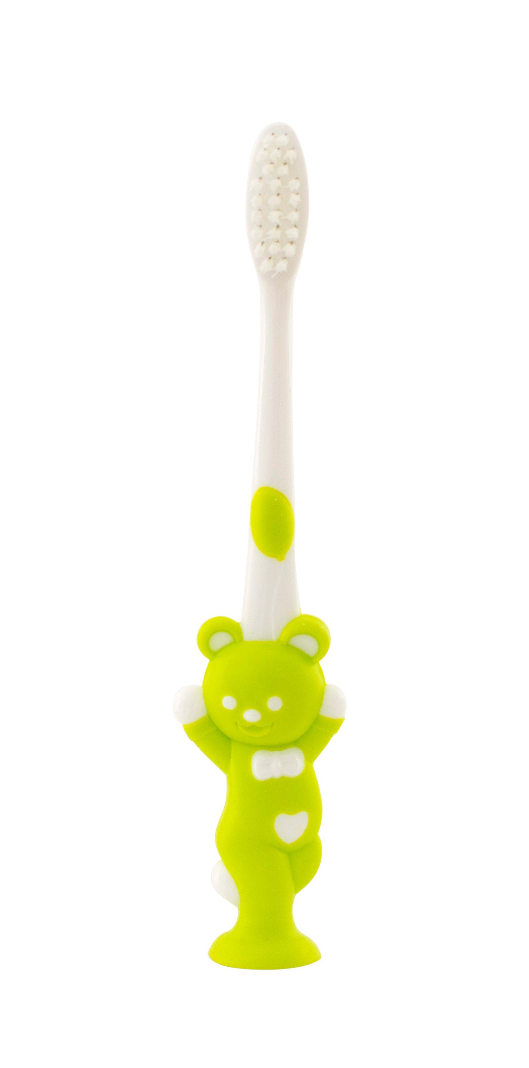 Зубная щетка с присоской Baby Team, салатовый (7202_медвежонок) - фото 1