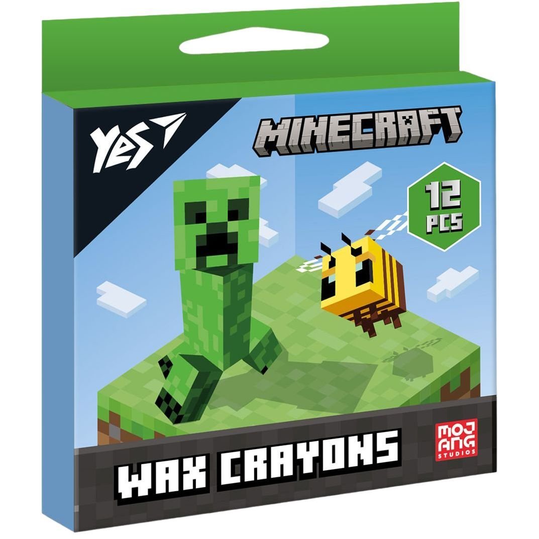 Олівці Yes Minecraft, воскові, 12 кольорів (590142) - фото 1