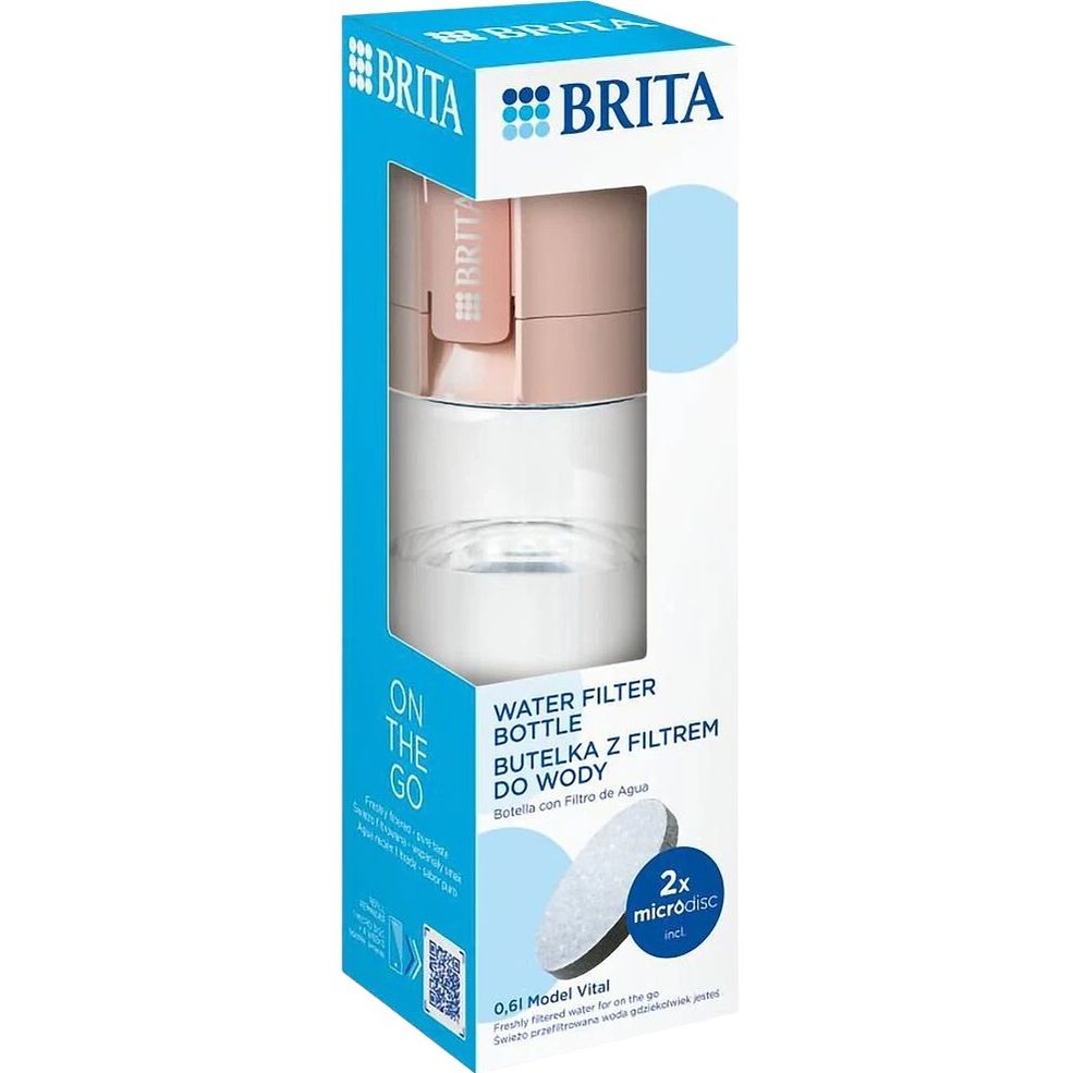 Бутылка для воды с фильтром Brita абрикосовая 600 мл (1052264) - фото 6