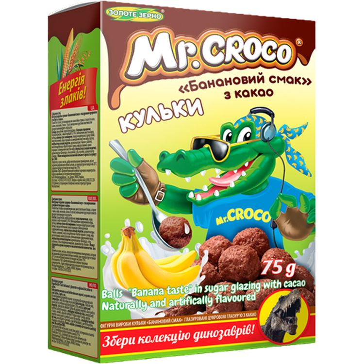 Кульки Mr. Croco Банановий смак з какао 75 г - фото 1
