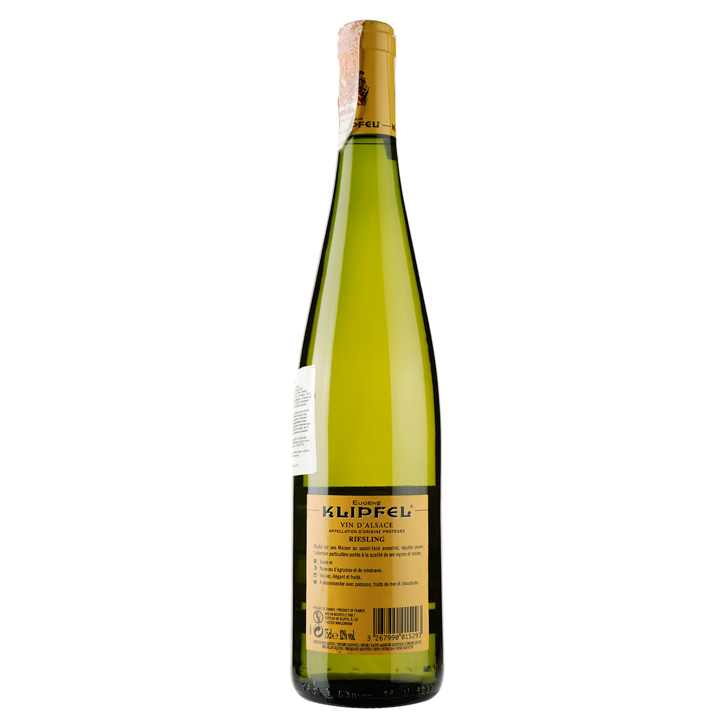 Вино Eugene Klipfel Riesling, белое, сухое, 12,5%, 0,75 л - фото 2