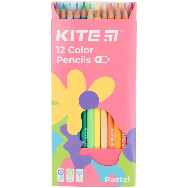 Кольорові олівці Kite Fantasy Pastel 12 шт. (K22-451-2) - фото 2