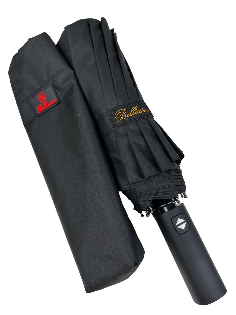 Мужской складной зонтик полный автомат Bellissima 105 см черный - фото 5
