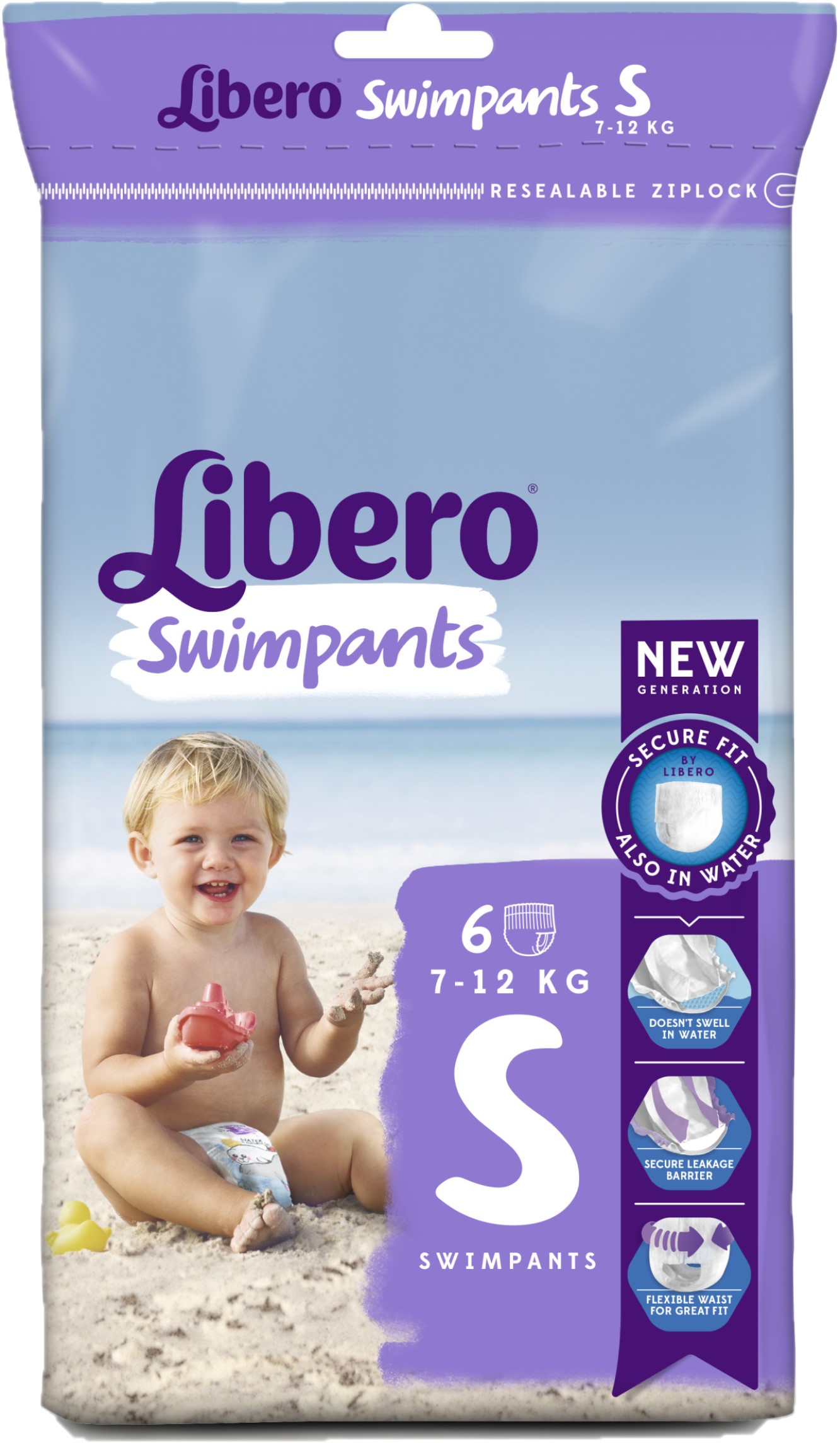 Трусики для бассейна Libero Swimpants Small 4 (7-12 кг), 6 шт. - фото 1