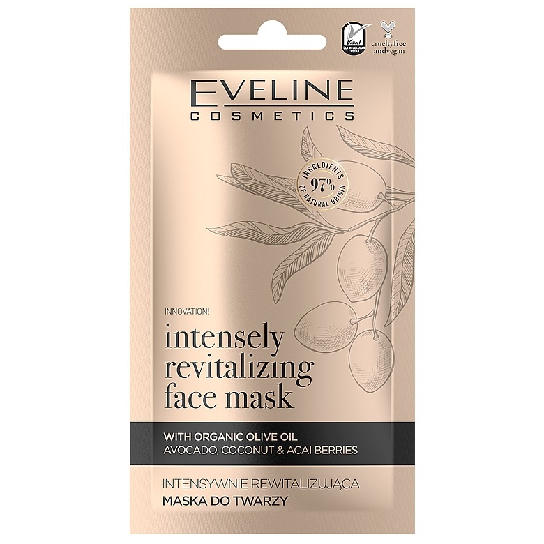 Інтенсивно відновлююча маска для обличчя Eveline Organic Gold, 8 мл (D8OGM) - фото 1