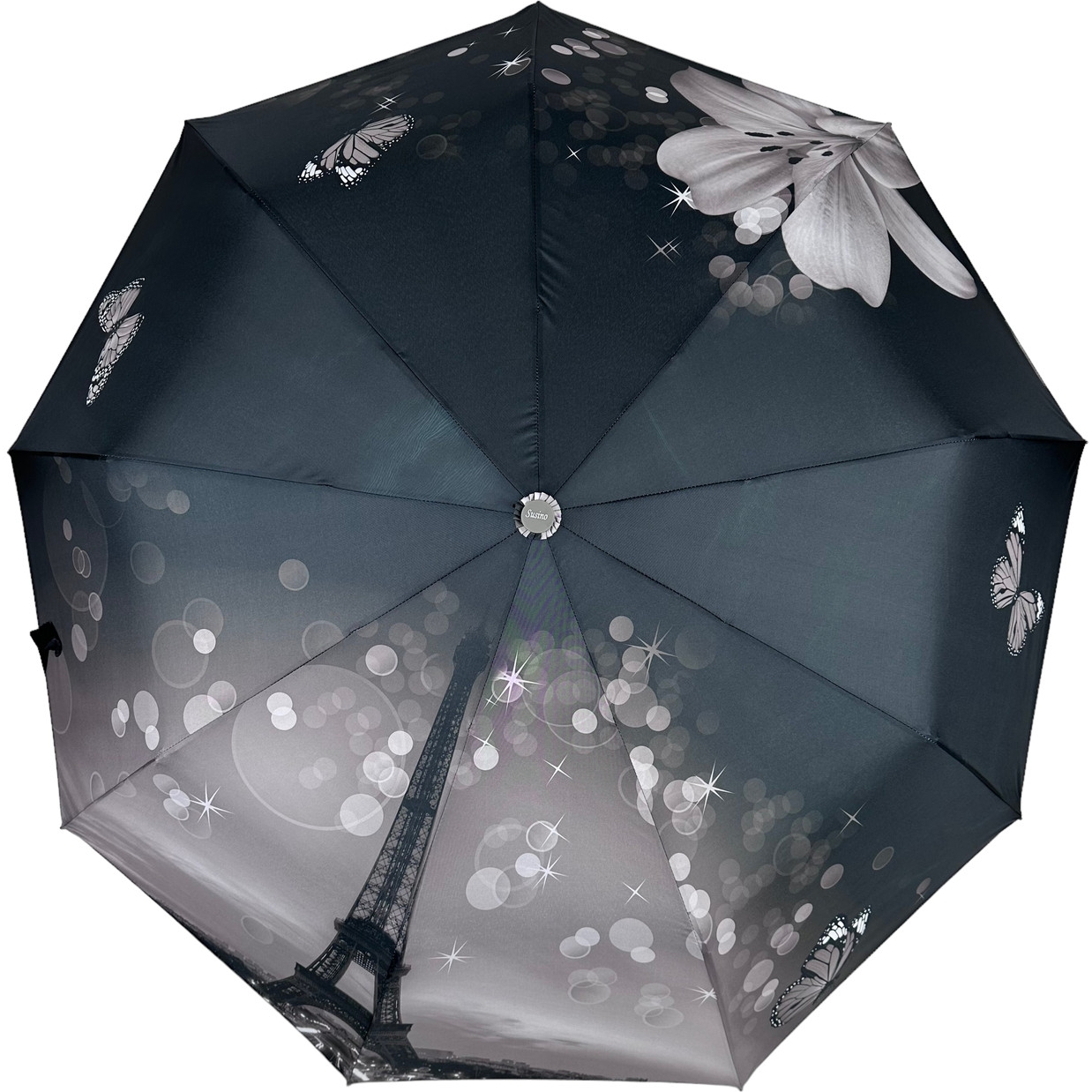 Жіноча складана парасолька напівавтомат Susino 101 см сіра - фото 1