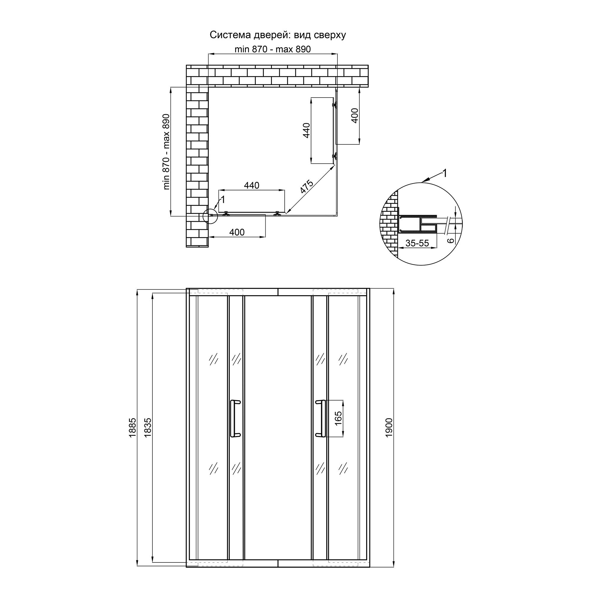 Душова кабіна Qtap Taurus BLA1099SC6 квадратна 90 х 90 см - фото 6