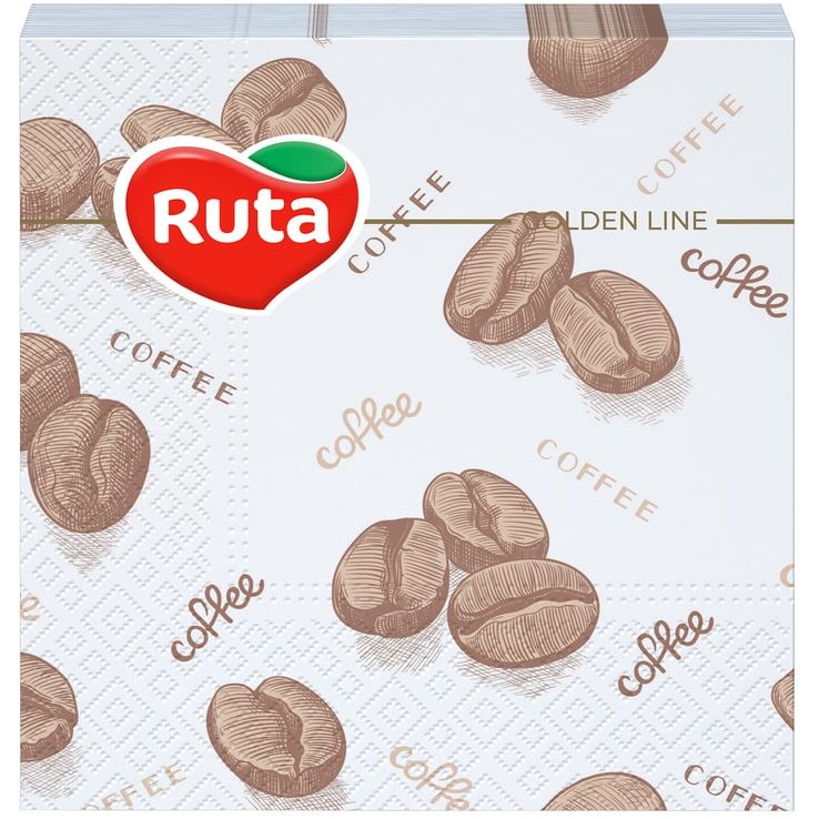 Серветки Ruta Double Luxe Кофе, двухслойные, 24х24 см, 40 шт., белые - фото 1