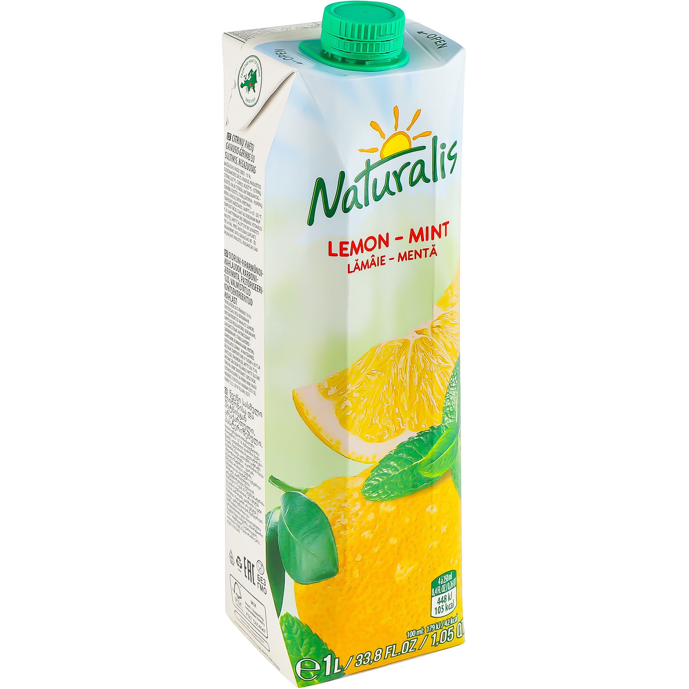 Напиток Naturalis Лимон с мятой 1 л - фото 2