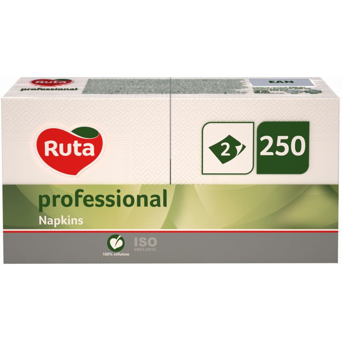 Серветки Ruta Professional, двошарові, 33х33 см, 250 шт., білі - фото 1