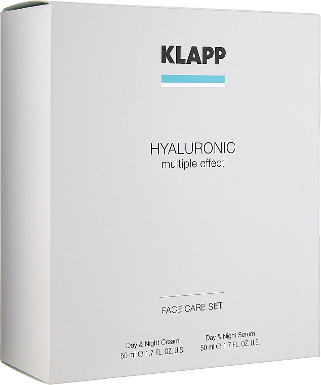 Набор Klapp Hyaluronic Multiple Effect Face Care Set: Klapp Hyaluronic Day & Night Cream, 50 мл + Klapp Hyaluronic Serum, 50 мл - фото 4