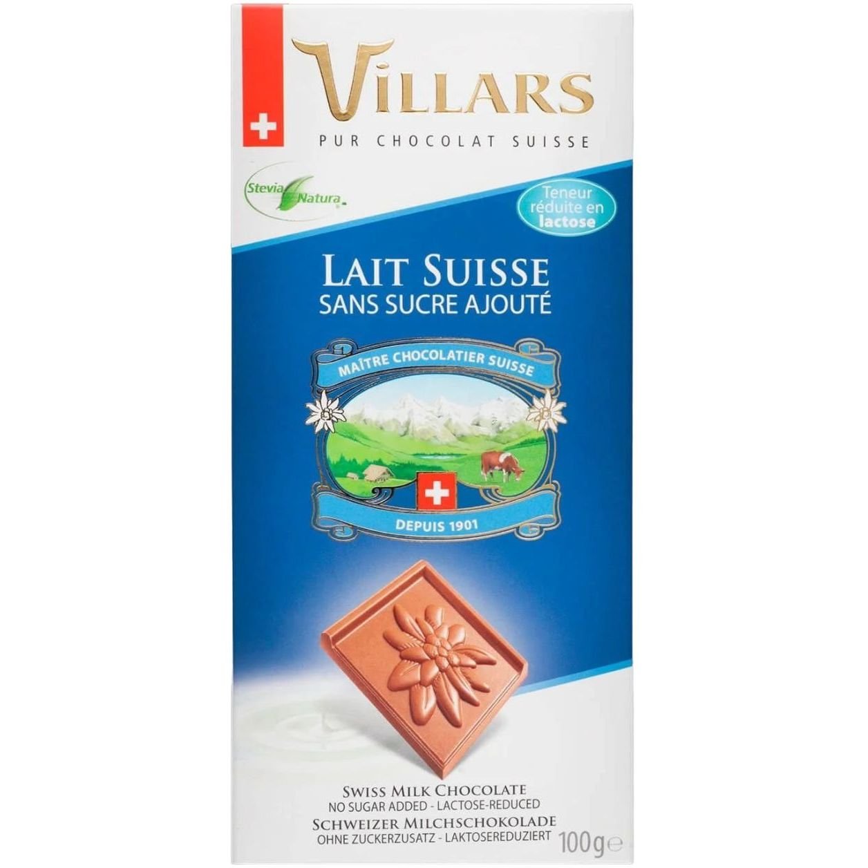 Шоколад молочний Villars без цукру 100 г (716357) - фото 1