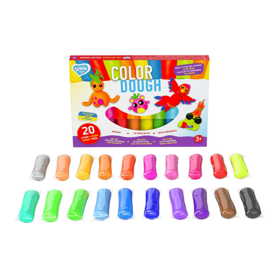 Набір для ліплення з тістом Lovin Color Dough 41204, 20 стіків - фото 2