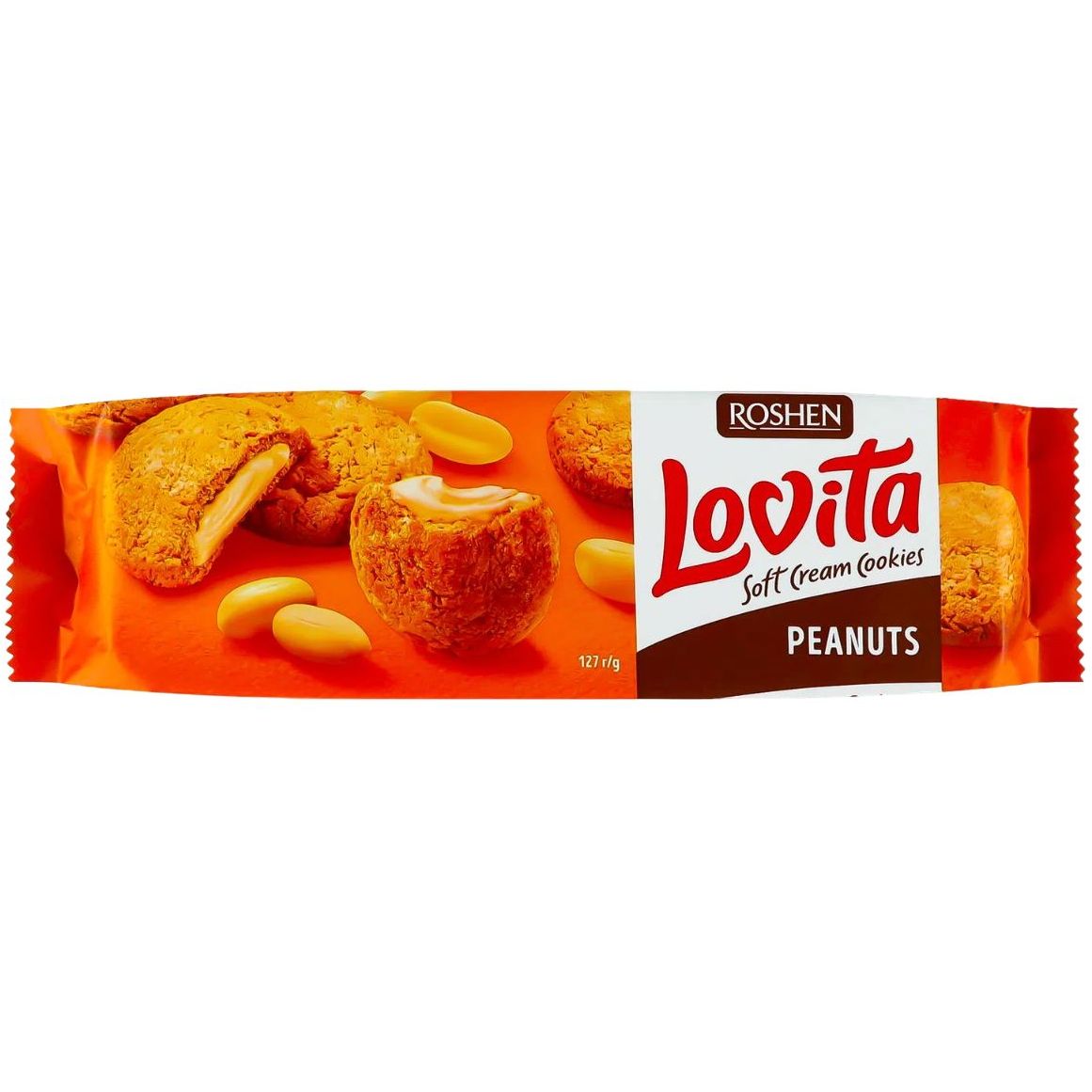 Печенье Roshen Lovita Soft Cream Cookies Peanuts 127 г - фото 1