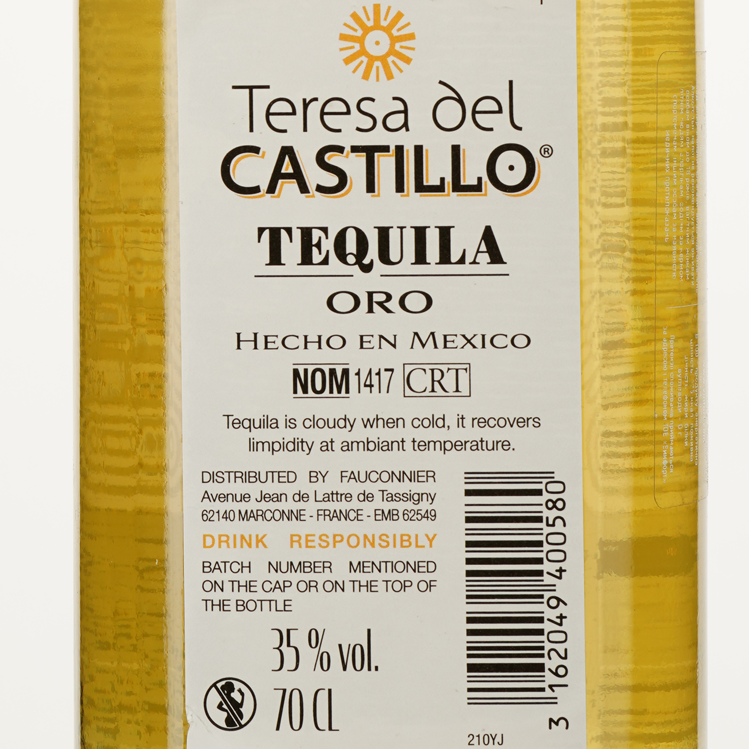 Текила Teresa del Castillo Oro, 35%, 0,7 л - фото 3