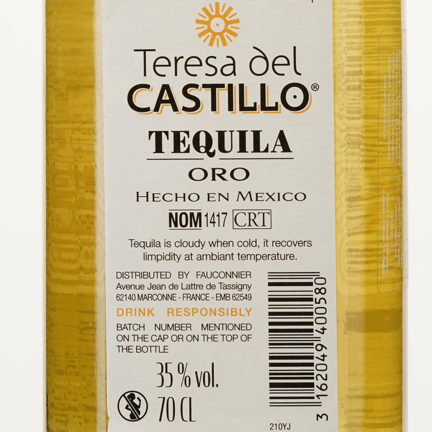 Текіла Teresa del Castillo Oro, 35%, 0,7 л - фото 3