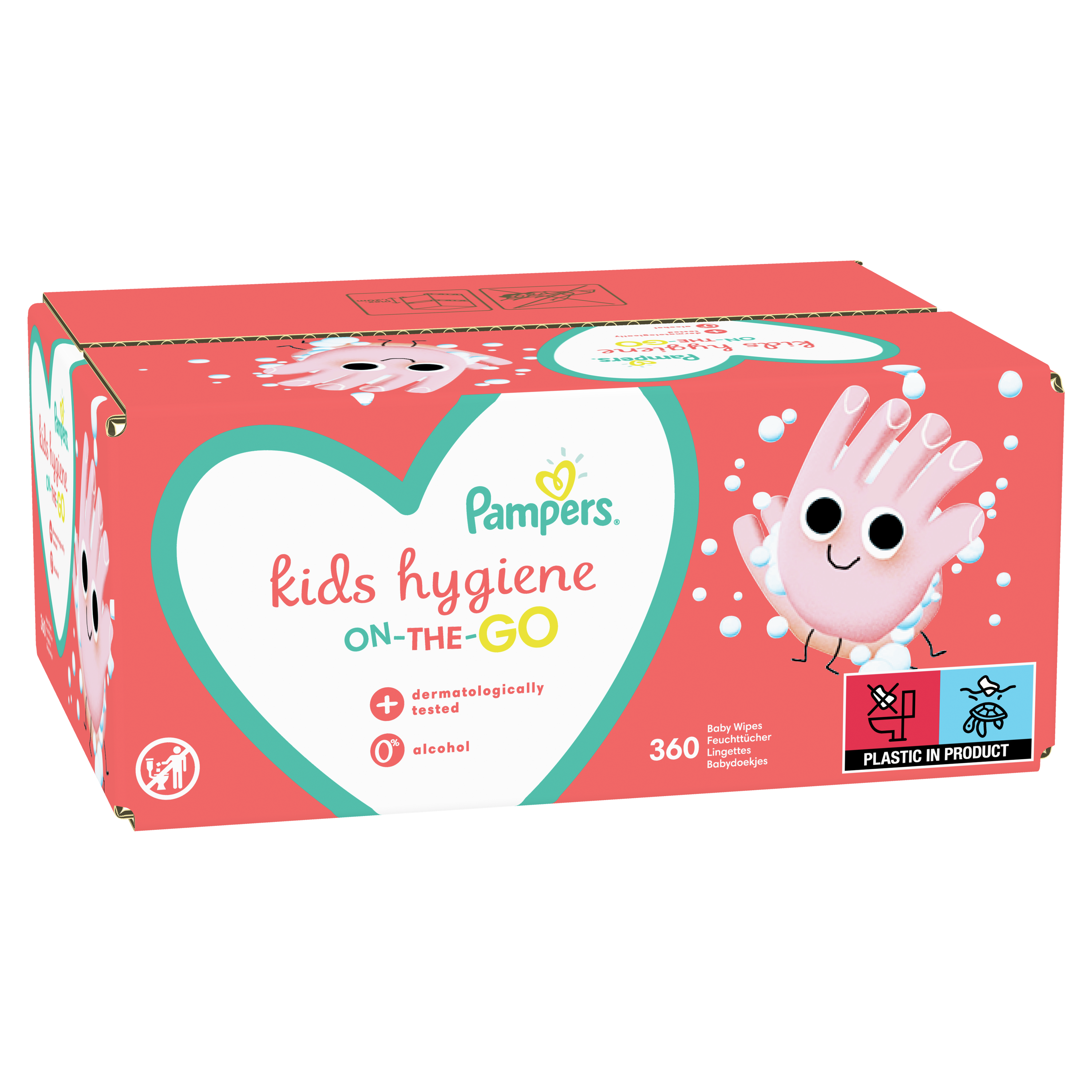 Набор детских влажных салфеток Pampers Kids Hygiene On-The-Go, 360 шт. (9 упаковок по 40 шт.) - фото 3