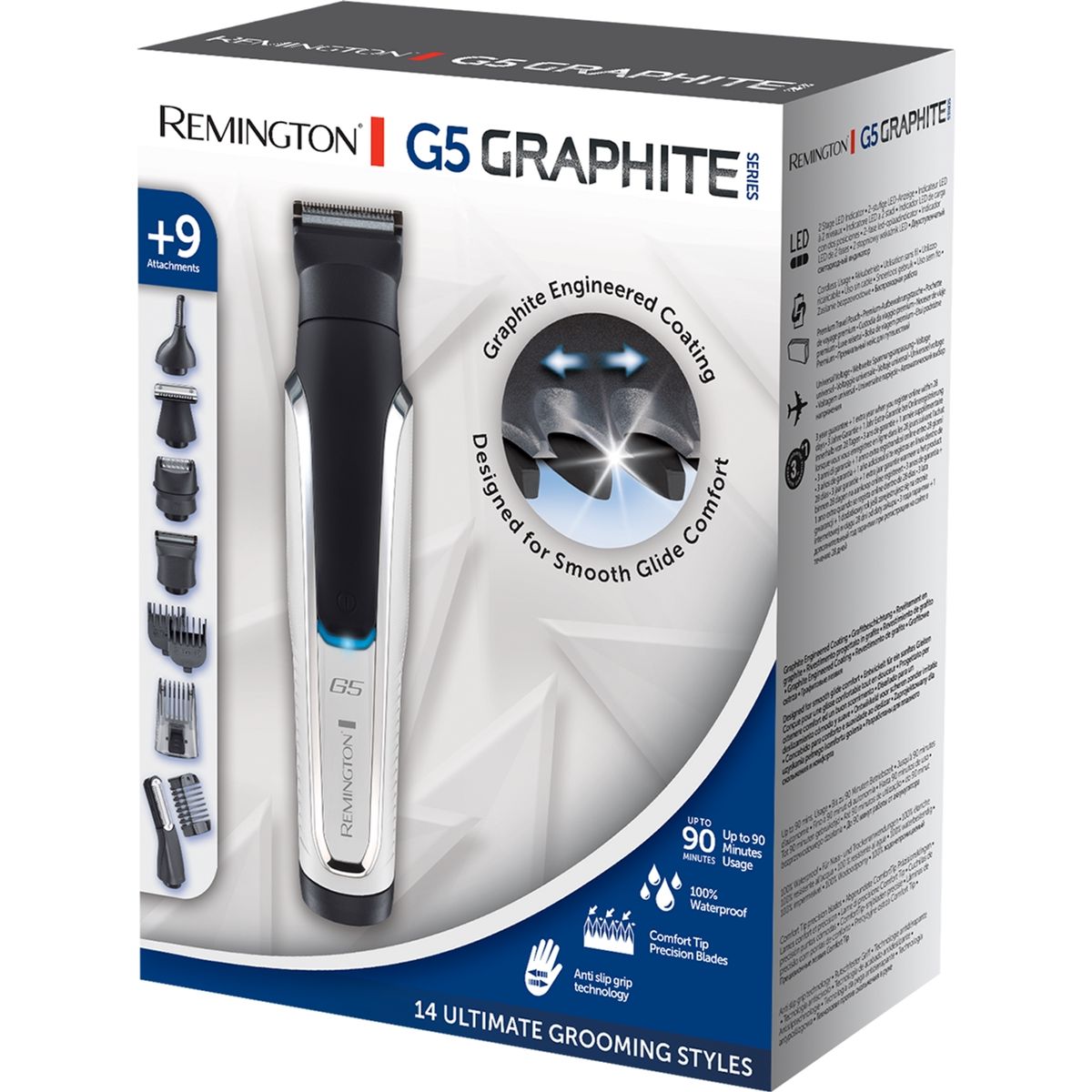 Набір для стрижки Remington G5 Graphite Series для бороди, вусів, голови і тіла сріблястий (PG5000) - фото 3