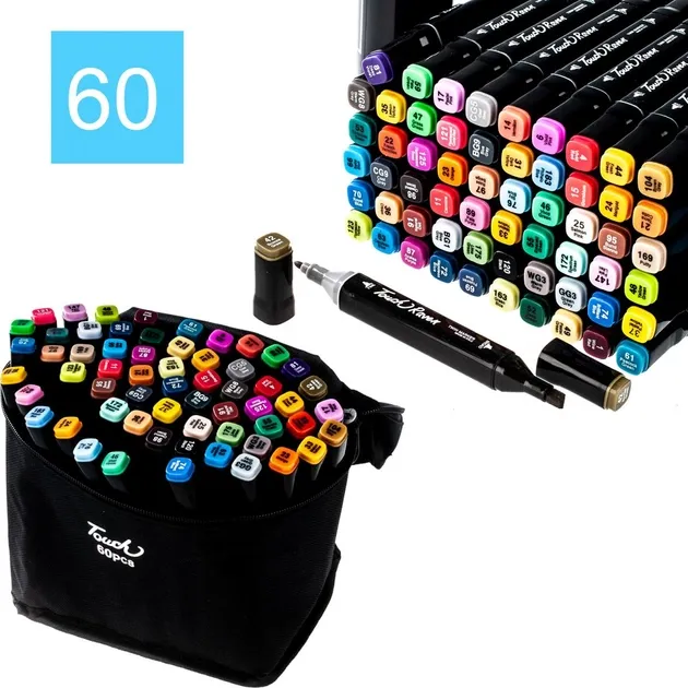 Набір двосторонніх маркерів Touch Sketch Marker у сумці Touch-60 60 шт. (1560069335.0) - фото 4