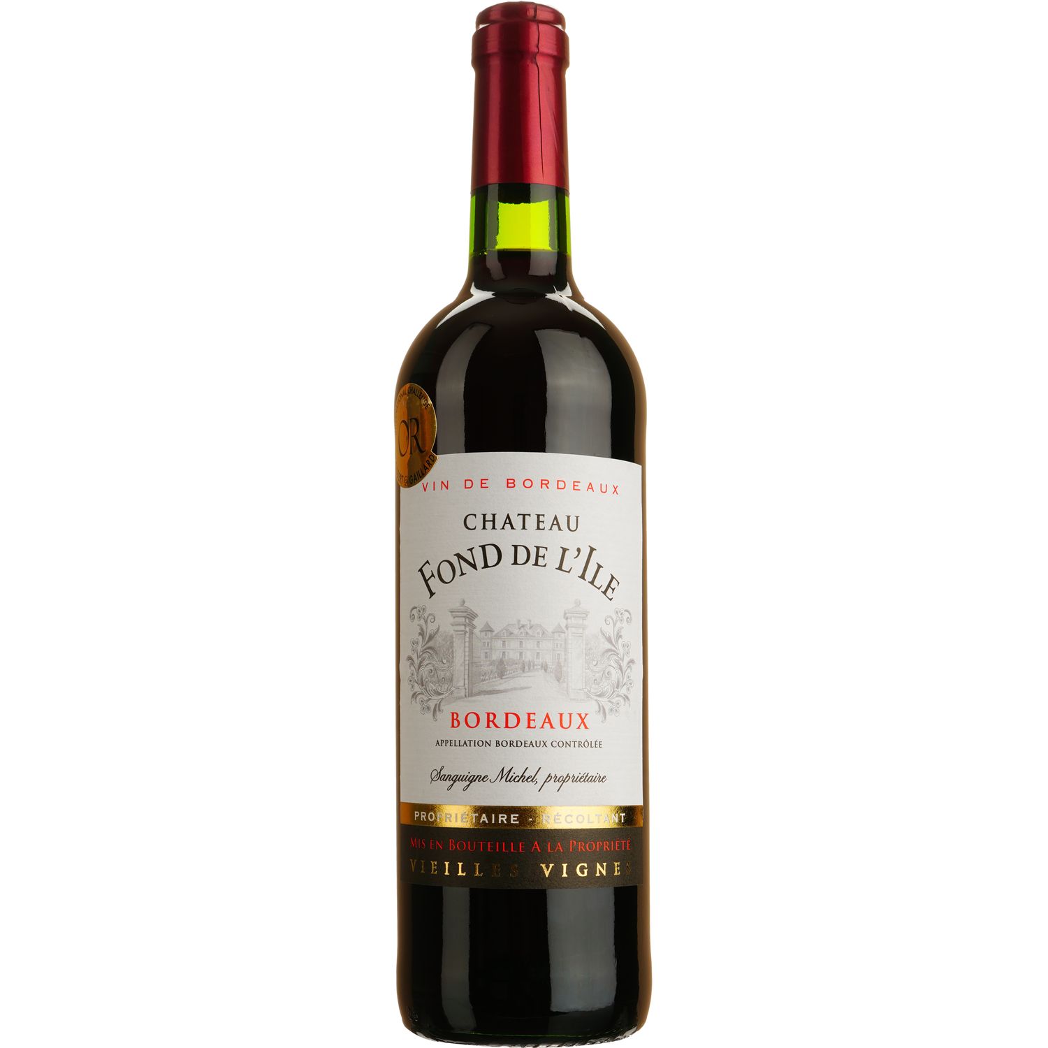 Вино Chateau Fond De L'ile Bordeaux, червоне, сухе, 0,75 л - фото 1