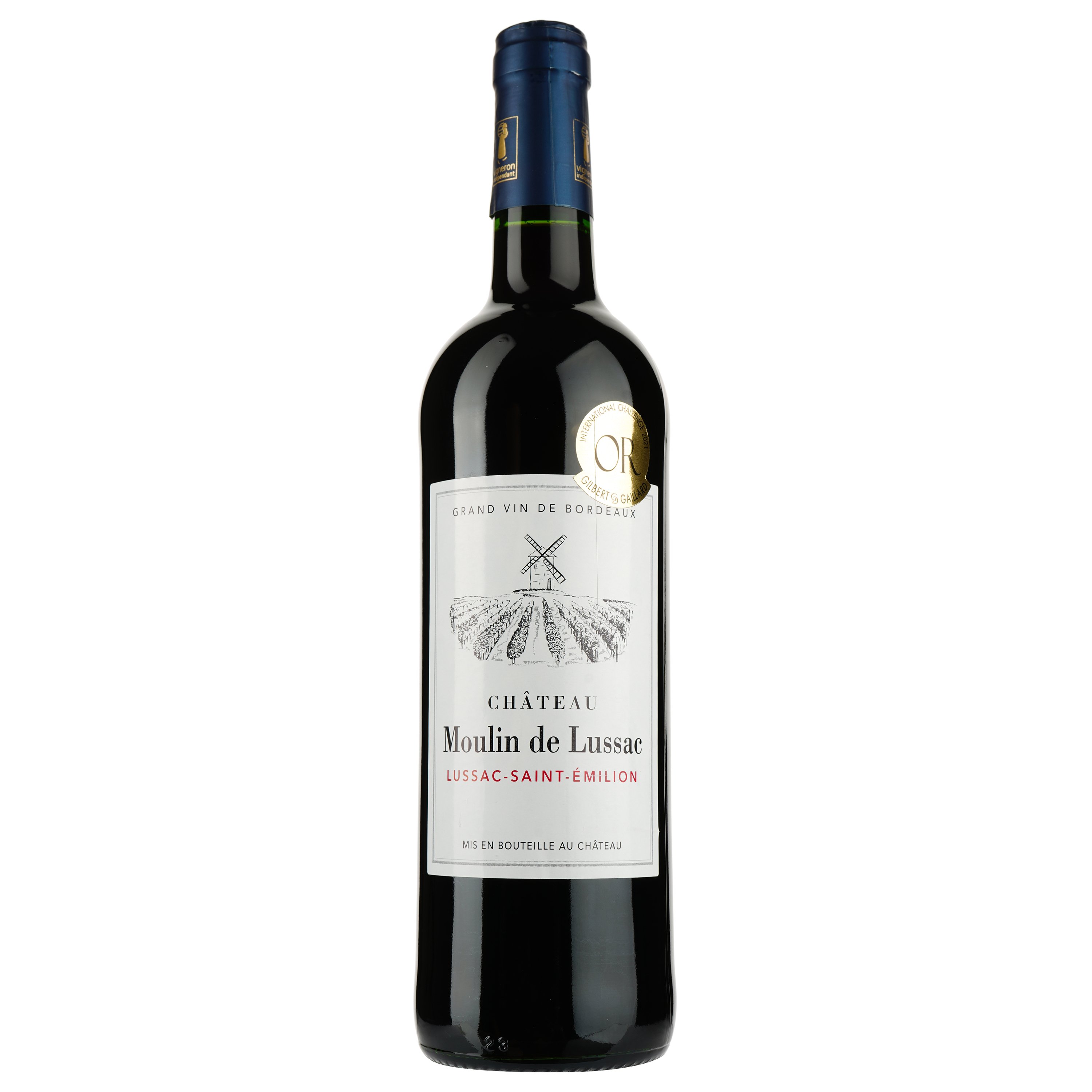 Вино Chateau Moulin de Lussac AOP Lussac Saint Emilion 2019, красное, сухое, 0,75 л - фото 1