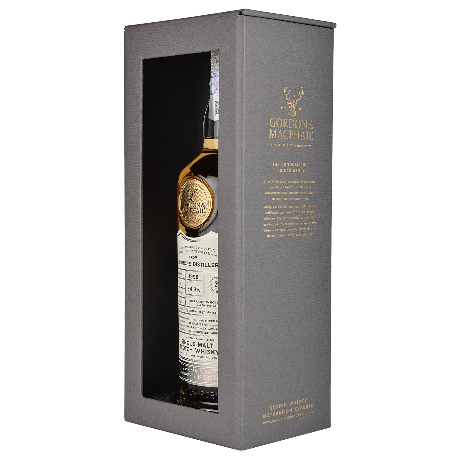 Виски Gordon&MacPhail Ardmore Connoisseurs Choice 1998 Batch 21/176 Single Malt Scotch Whisky, в подарочной упаковке, 54,3%, 0,7 л - фото 2