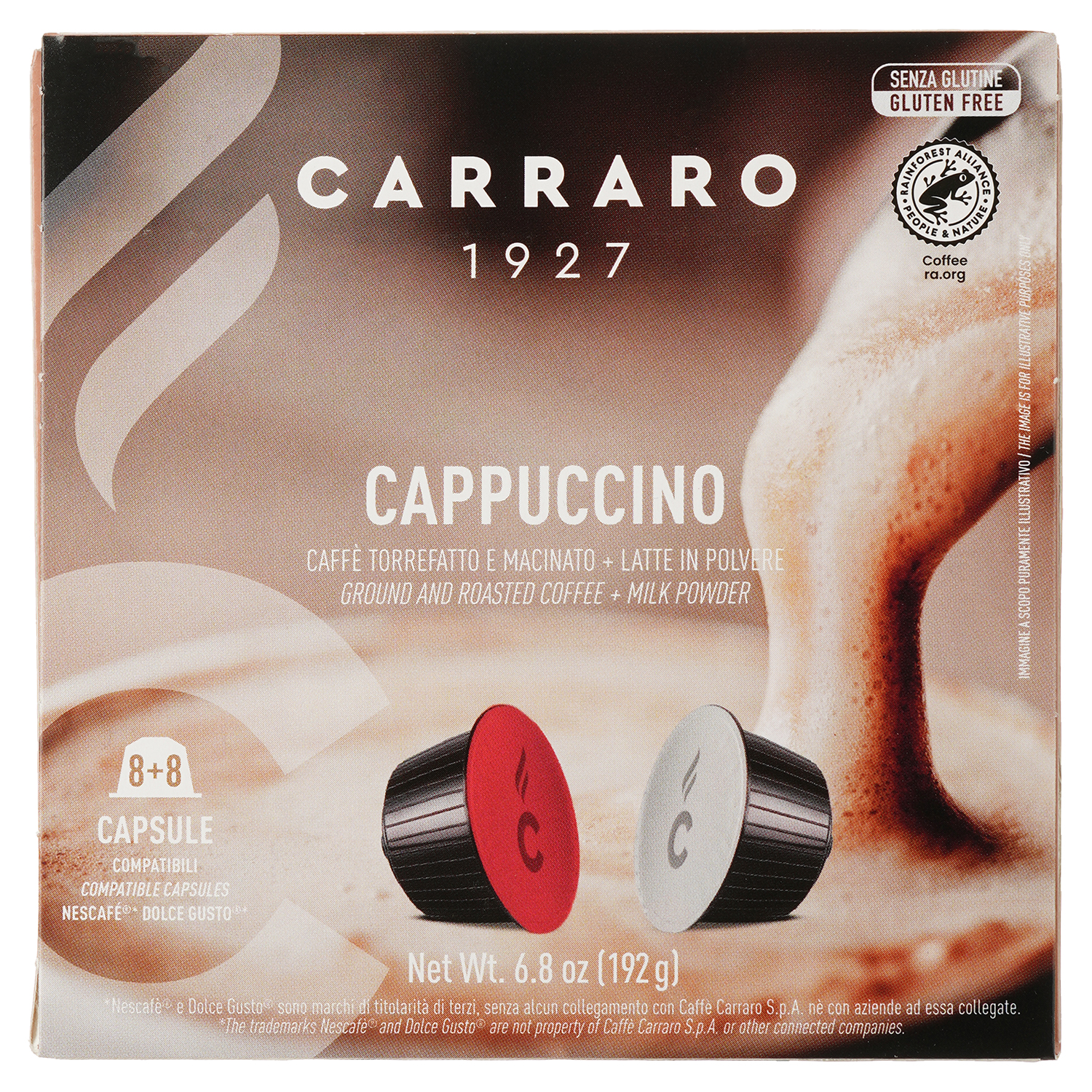 Кава в капсулах Carraro Dolce Gusto Cappuccino, 16 капсул - фото 1