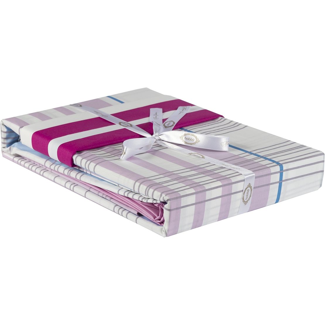 Комплект постельного белья Hobby Poplin Stripe, поплин, 220х200 см, фуксия (30517_2,0) - фото 3