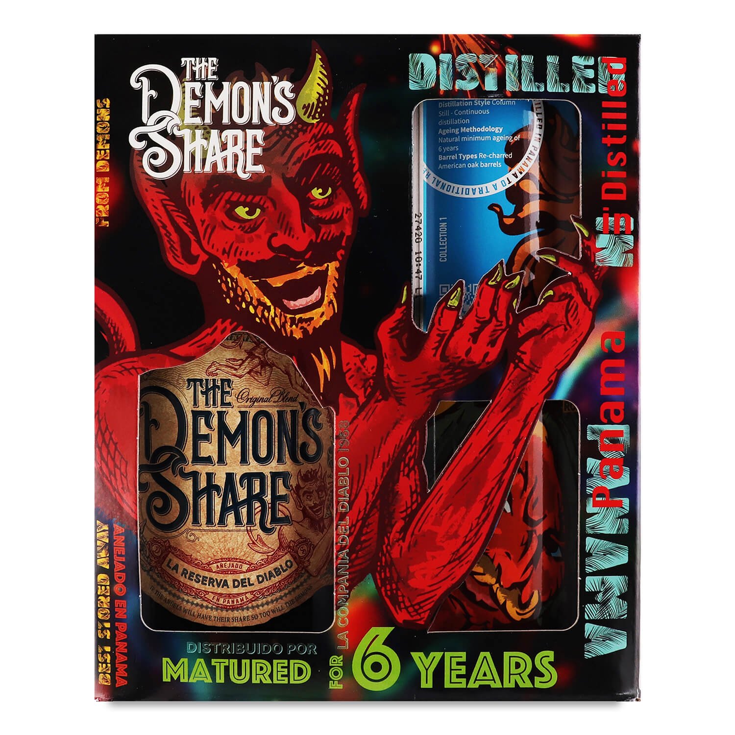 Ром The Demon's Share La Reserva Del Diablo Rum 6yo + 2 банки, 40%, 0,7 л (879123) - фото 1