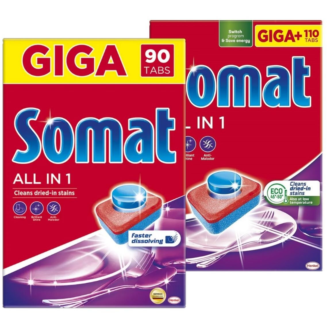 Набор таблеток для посудомоечных машин Somat All in 1 200 шт. (90 шт. + 110 шт.) - фото 1