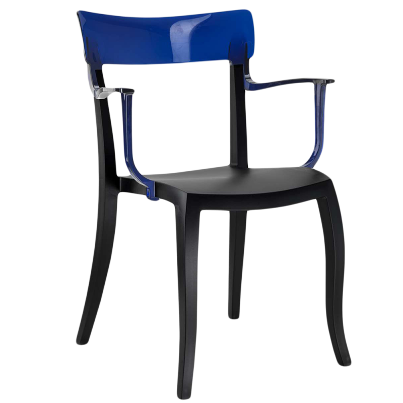 Крісло Papatya Hera-K, чорне сидіння, верх прозоро-синій (289696) - фото 1