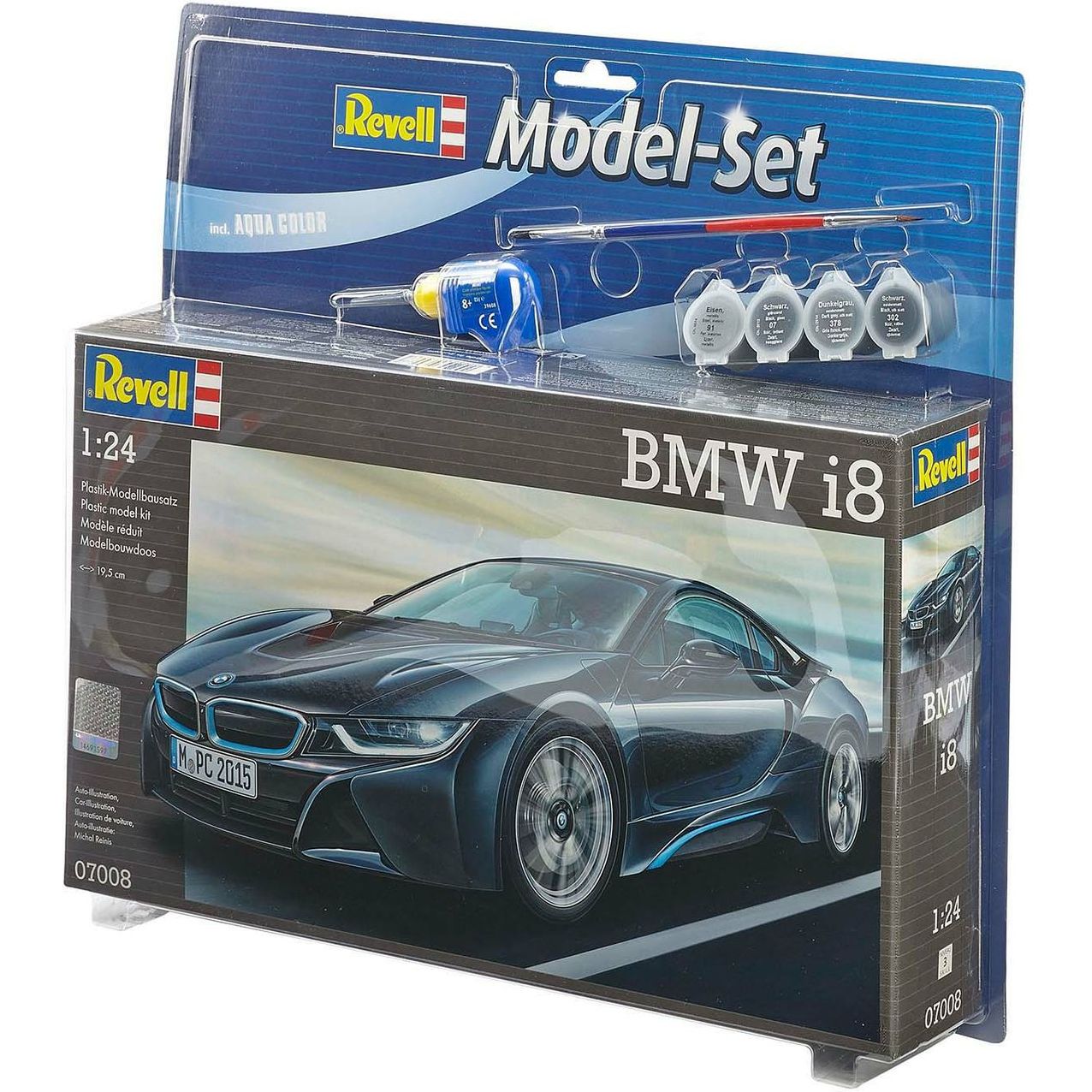 Сборная модель Revell Автомобиль BMW i8 уровень 4, масштаб 1:24, 131 деталь (RVL-67008) - фото 1