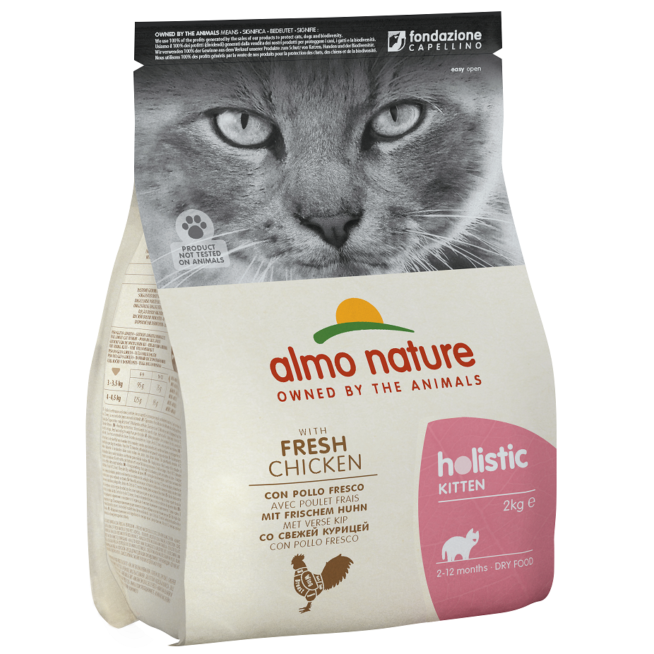 Сухой корм для котят Almo Nature Holistic Cat, со свежей курицей, 2 кг (631) - фото 1