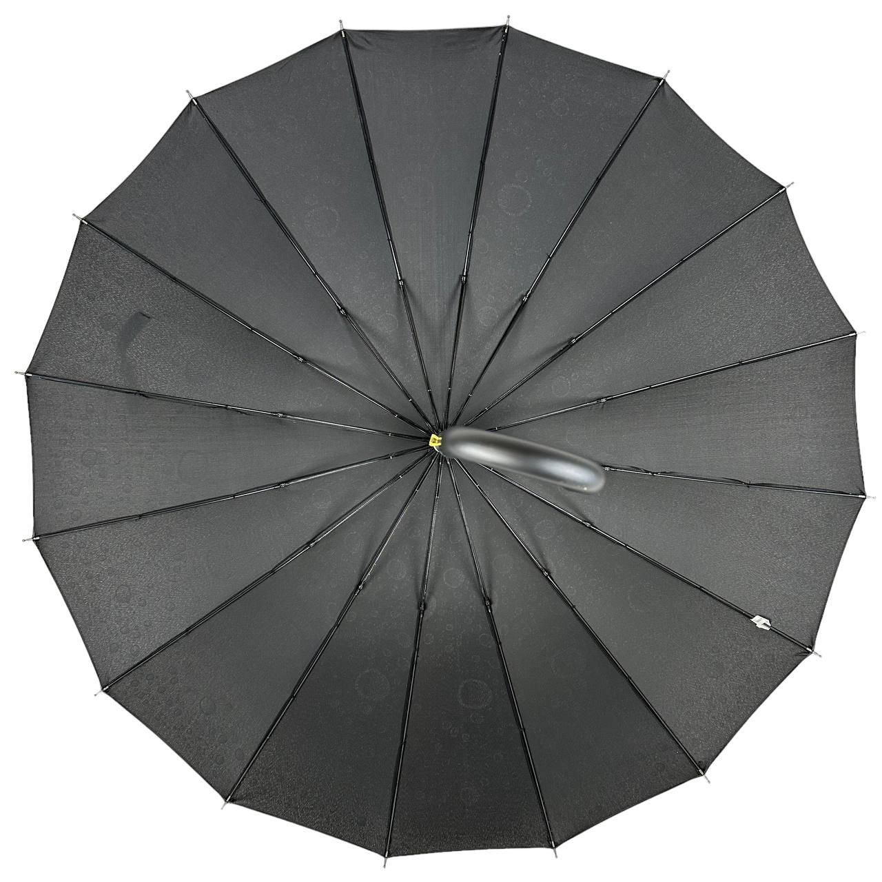 Жіноча парасолька-палиця напівавтомат Toprain 98 см чорна - фото 3