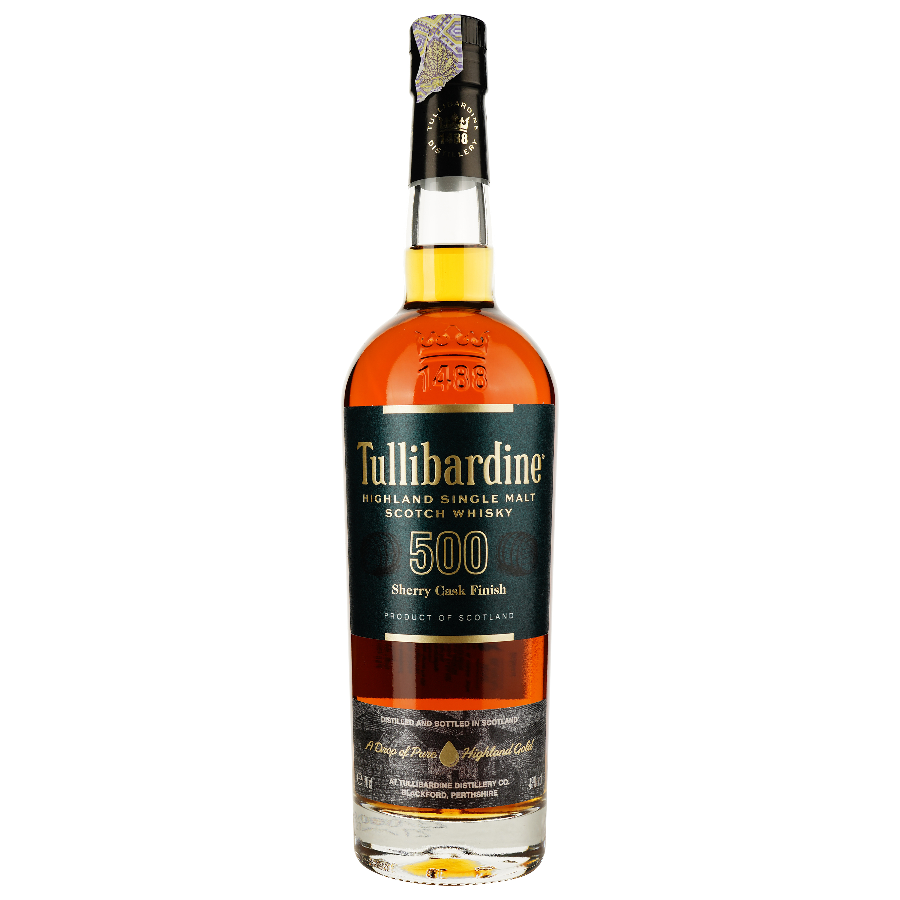 Виски Tullibardine Sherry Finish 500 Single Malt Scotch Whisky 43% 0.7 л - фото 2