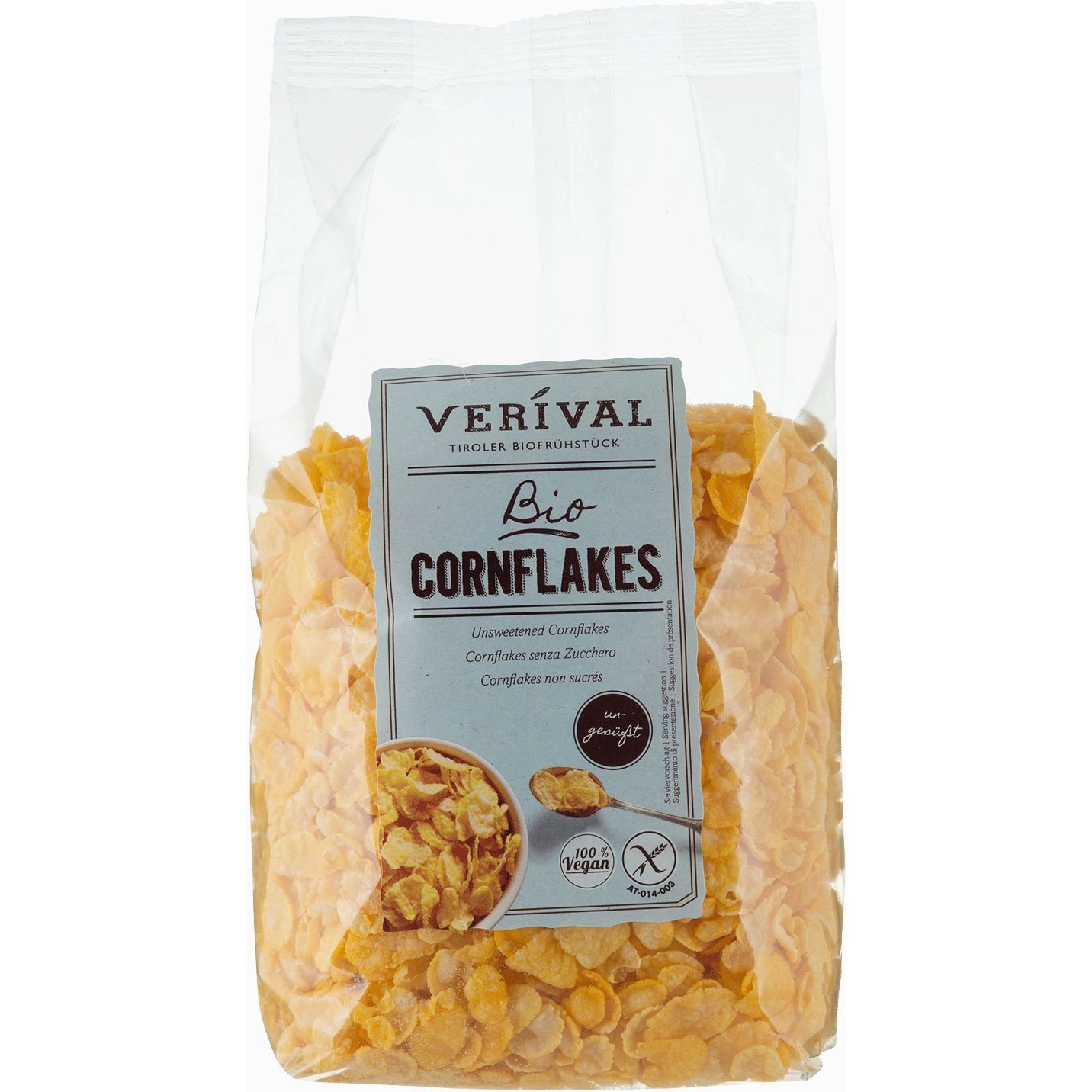 Пластівці кукурудзяні Verival, органічні, без цукру 250 г - фото 1