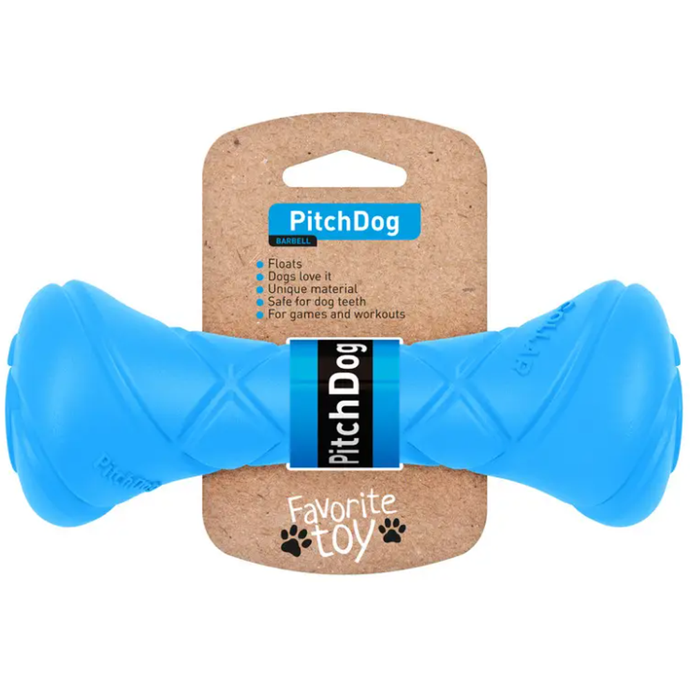 Фото - Іграшка для собаки Ігрова гантель для апортування PitchDog, 19х7 см, блакитний (62392)