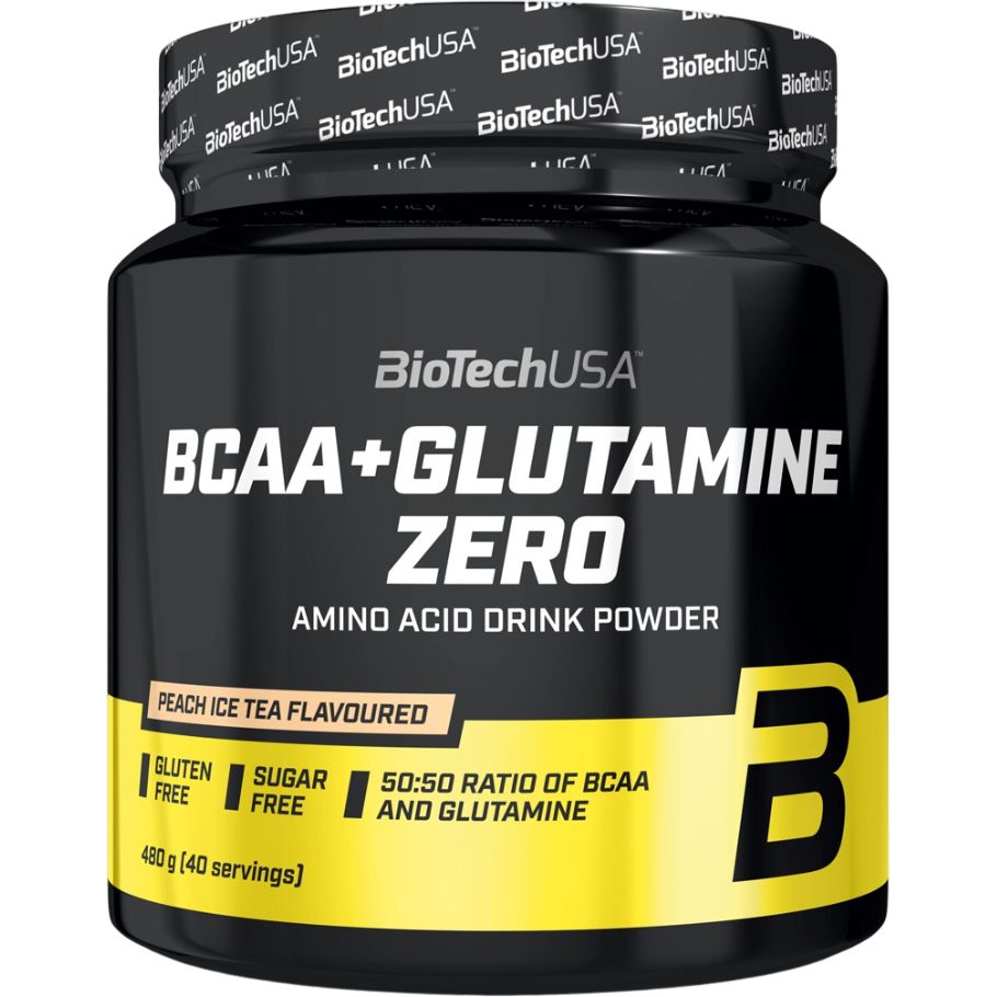 Аминокислоты BioTech BCAA+Glutamine Zero Персиковый чай 480 г - фото 1