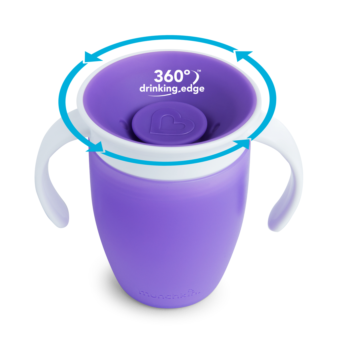 Чашка непроливна Munchkin Miracle 360 з ручками, 207 мл, фіолетовий (01209401.05) - фото 3