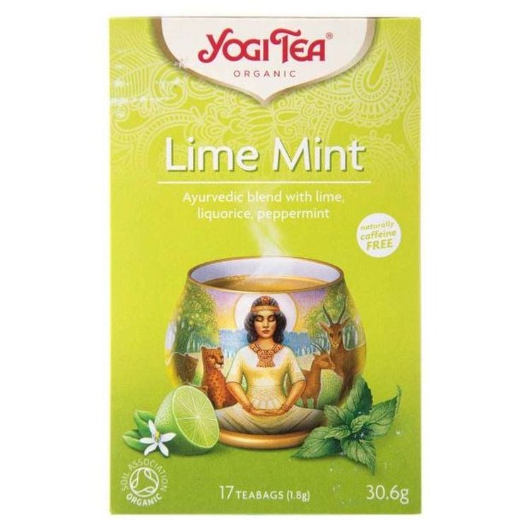 Чай травяной Yogi Tea Lime Mint с пряностями Лайм-Мята органический, 17 пакетиков - фото 1