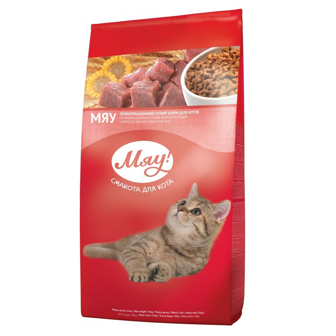 Сухой корм для кошек Мяу, печень, 14 кг (B1280501) - фото 1