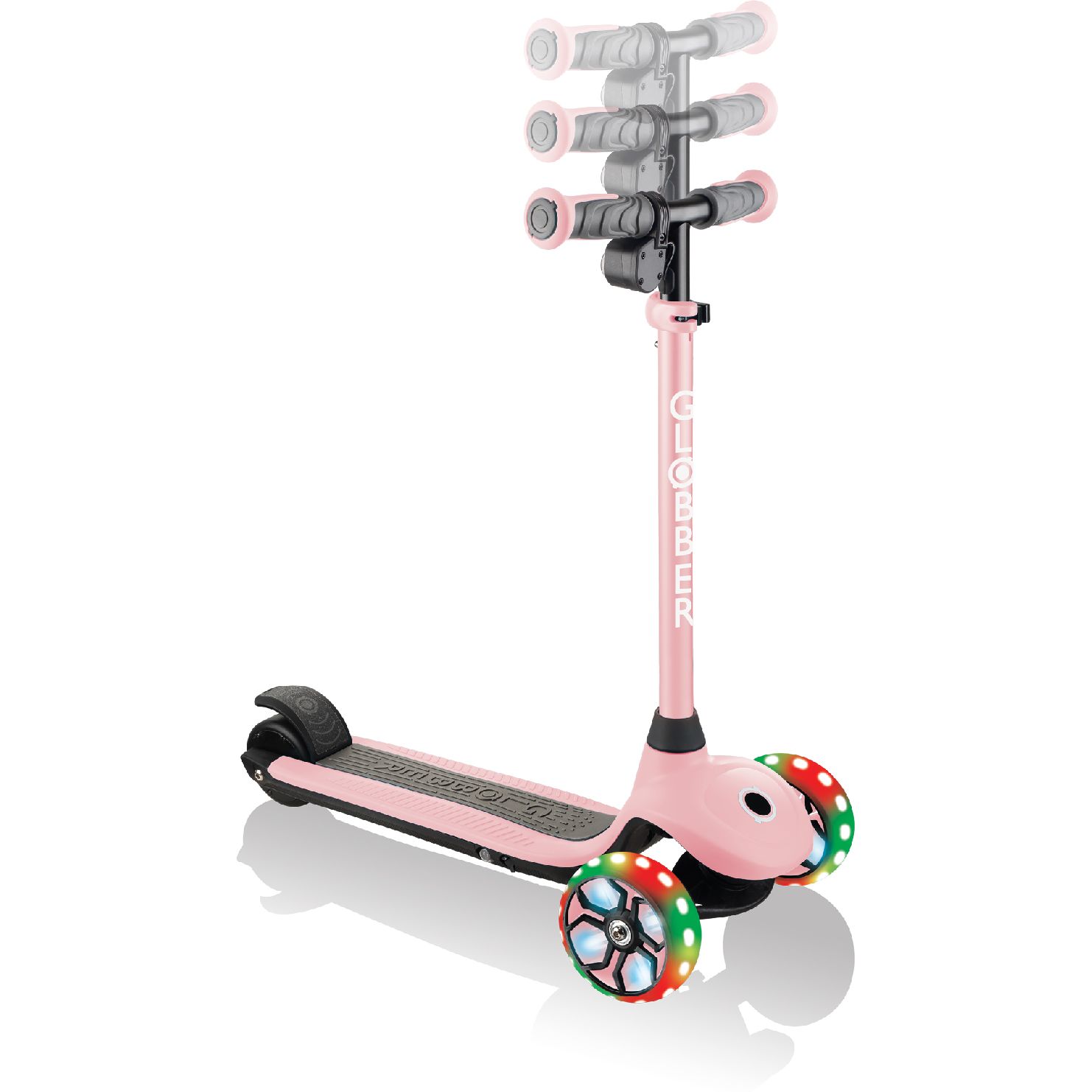 Электросамокат Globber E-Motion 4 колеса с подсветкой, 50 кг, 3 колеса, пастельно-розовый - фото 5