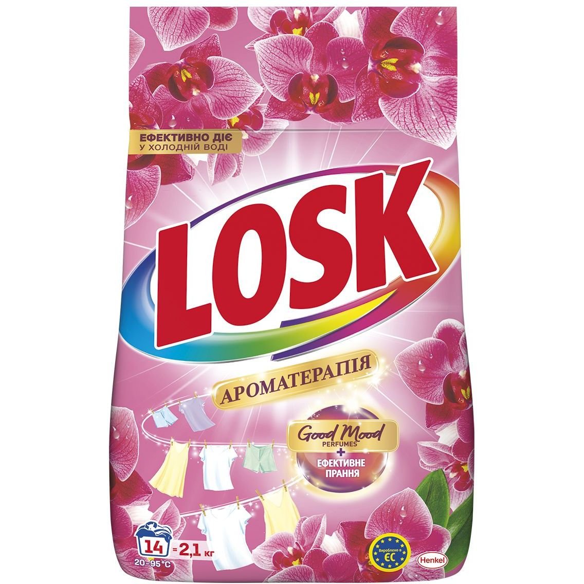 Порошок для прання Losk Ароматерапія Ефірні олії та аромат Малазійської квітки 2.1 кг - фото 1